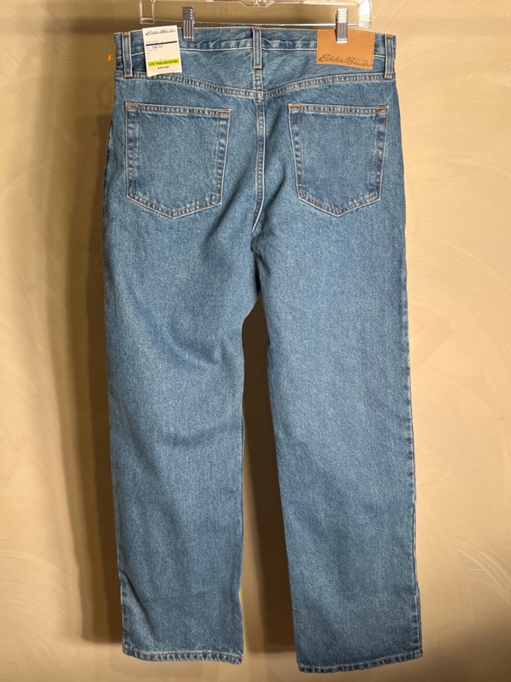 Eddie Bauer Men’s 100% Cotton Relaxed Fit Straight Leg Denim Jeans|Size:34x32